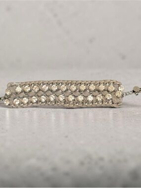 Rhinestone Embellished Bracelet on a Woven Ribbon by Simply Vera Wang.